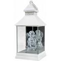 Cemetery And Garden Memorial Lantern With Angel | Gravesite Remembrance Decoration | Battery Powered Flameless Lantern (White)