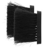 Wooden Bench Brush 2 Pcs Fireplace Broom Replacement Brush Head Hearth Brush Fireplace Brush for Fireplace Fire Pit Wood Burning Stove Black Fireplace Brush Accessories