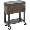 SYTHERS 60 Quart Cooler Cart with Wheels Party Rolling Cooler with Bottle Opener Drainage Drinks Cooler Cart for Patio Pool Deck Party BBQ Cooking