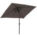 Outsunny 9 x 7 Solar Umbrella Patio Umbrella with LED Lights Tan