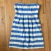J. Crew Dresses | J. Crew Sweetheart Neckline Strapless Striped Dress. Size 4 | Color: Blue/White | Size: 4