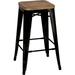 Metropolis Backless Counter Stool 26 Wood Seat Indoor/Outdoor Ready Black Set Of 4