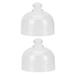 2Pcs Clear Glass Cloche Dome Bell Jar Cake Display Cover Dessert Cover Cover Holder for Succulents Keepsakes 8. 5CM