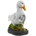 Rechargable Battery Batteries Outdoor Solar Animal Resin Lawn Lamp (duck) Ornament Decor Sculpture Glowing Statue Desktop LED White