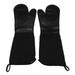 Extra Long Silicone Oven Mitts Heavy Duty Commercial Grade Oven Mitts Heat Resistant Bbq Gloves with Quilted Cotton Lining 2 Pack