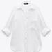 Zara Tops | New With Tags Zara Linen Shirt ( Small) | Color: White | Size: S