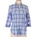 American Eagle Outfitters Tops | American Eagle Outfitters Favorite Fit 100% Cotton Blouse Blue & White Plaid M | Color: Blue/White | Size: M