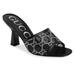 Gucci Shoes | Gucci Gg Crystal Mesh Slide Black Sandal Heels 39.5 Rhinestone | Color: Black | Size: 9.5