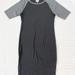 Lularoe Dresses | Black And Charcoal Gray Lularoe Julia Bodycon Midi Dress Small Raglan 4-6 Bnwt | Color: Black/Gray | Size: 6