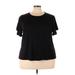 T Tahari Short Sleeve T-Shirt: Black Tops - Women's Size 3X