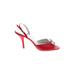 Karen Scott Heels: Slingback Stilleto Cocktail Party Red Print Shoes - Women's Size 9 - Open Toe