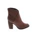 Sbicca Ankle Boots: Brown Print Shoes - Women's Size 10 - Almond Toe