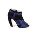 Miu Miu Ankle Boots: Black Print Shoes - Women's Size 38.5 - Peep Toe