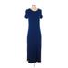 Three Dots Casual Dress - Sheath: Blue Solid Dresses - Women's Size Small