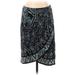 Nic + Zoe Casual Skirt: Teal Chevron Bottoms - Women's Size X-Small