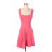 rue21 Casual Dress - Mini Scoop Neck Sleeveless: Pink Print Dresses - Women's Size Small