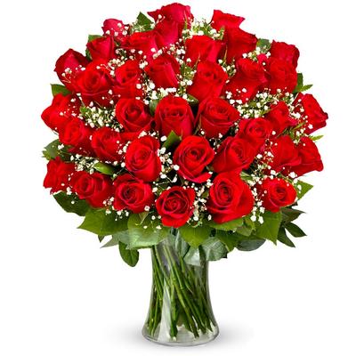 Three Dozen Premium Red Roses with Vase