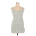 Hollister Casual Dress - Mini Scoop Neck Sleeveless: Green Checkered/Gingham Dresses - Women's Size X-Large