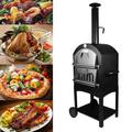 Wood Fired Pizza Oven for Outside, Outdoor Pizza Oven, Portable Wood Pellet Burning Pizza Oven with Thermometer and Carry Bag, for Backyard Camping, Outdoor Kitchen