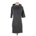 Vince. Casual Dress - Sweater Dress High Neck 3/4 sleeves: Gray Solid Dresses - Women's Size X-Small