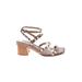 Steve Madden Heels: Tan Print Shoes - Women's Size 7 1/2 - Open Toe