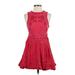 Free People Casual Dress - A-Line High Neck Sleeveless: Red Solid Dresses - Women's Size 2