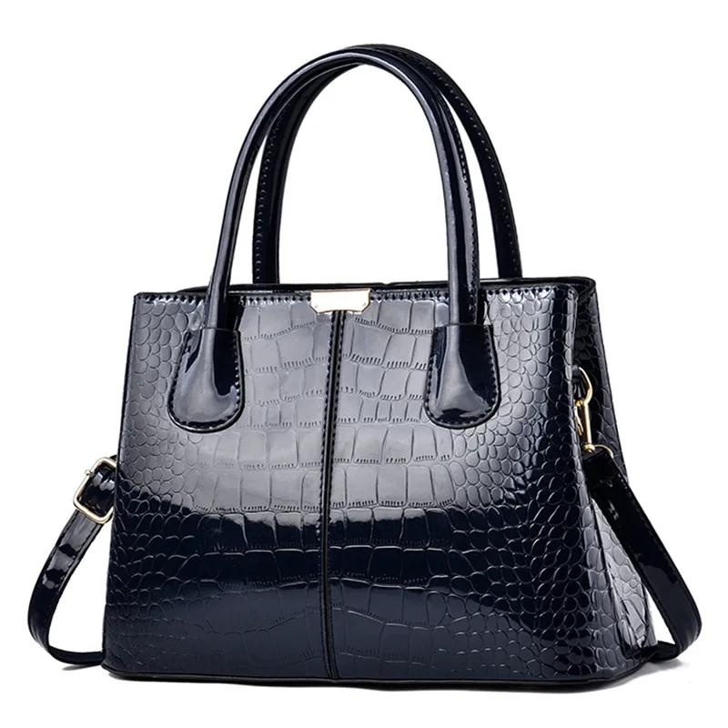 Sac à bandoulière en cuir PU verni pour femme, sac à main de luxe pour femme, grande capacité, sac fourre-tout de shopping, mode Pruse, initié