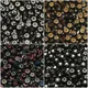 Perles Rondes et Plates en Acrylique Noir 4x7mm 100 Pièces avec Motif de Fleur Colorée Cœur et