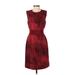 Giambattista Valli Casual Dress - Sheath: Burgundy Brocade Dresses - Women's Size 2X-Small