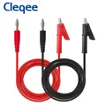 Cleqee – fiche banane en cuivre 4mm 2 pièces fiche multimètre à pince crocodile blindée fils de