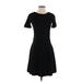 Weekend Max Mara Casual Dress - A-Line High Neck Short sleeves: Black Solid Dresses - Women's Size Small