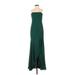 After Six Cocktail Dress - High/Low Open Neckline Sleeveless: Green Print Dresses - New - Women's Size 0
