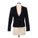 Ann Taylor Blazer Jacket: Short Black Print Jackets & Outerwear - Women's Size 4 Petite