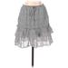 Sienna Sky Casual Mini Skirt Mini: Gray Bottoms - Women's Size Small