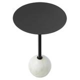 Modway Aliza Iron Pedestal End Table in White/Black | 20 H x 14 W x 14 D in | Wayfair EEI-6606-WHI-BLK