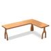 Lilac Garden Tools L-Shaped Writing Desk Wood in Brown/Green | 29.53 H x 70.87 W x 62.99 D in | Wayfair Desks20240129TM4986634594261LGT-L180-160