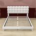 Everly Quinn Bergina Platform Bed Wood & /Upholstered/Velvet in Gray/White | 36.6 H x 62.8 W x 80.8 D in | Wayfair 5CBEC119DC39409CAB727F8F3DBA7382