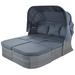 Latitude Run® Outdoor Patio Furniture Set Daybed Sunbed w/ Retractable Canopy Conversation Set Wicker Furniture in Gray | Wayfair