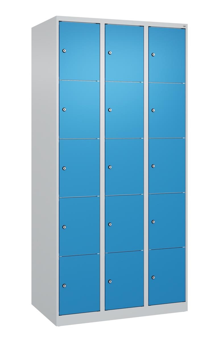 C+P Schließfachschrank Classic PLUS, 3 Abteile, 1850x900x500mm, 7035/5012 Image