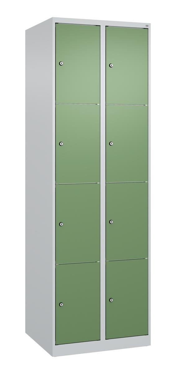 C+P Schließfachschrank Classic PLUS, 2 Abteile, 1850x600x500mm, 7035/6011 Image