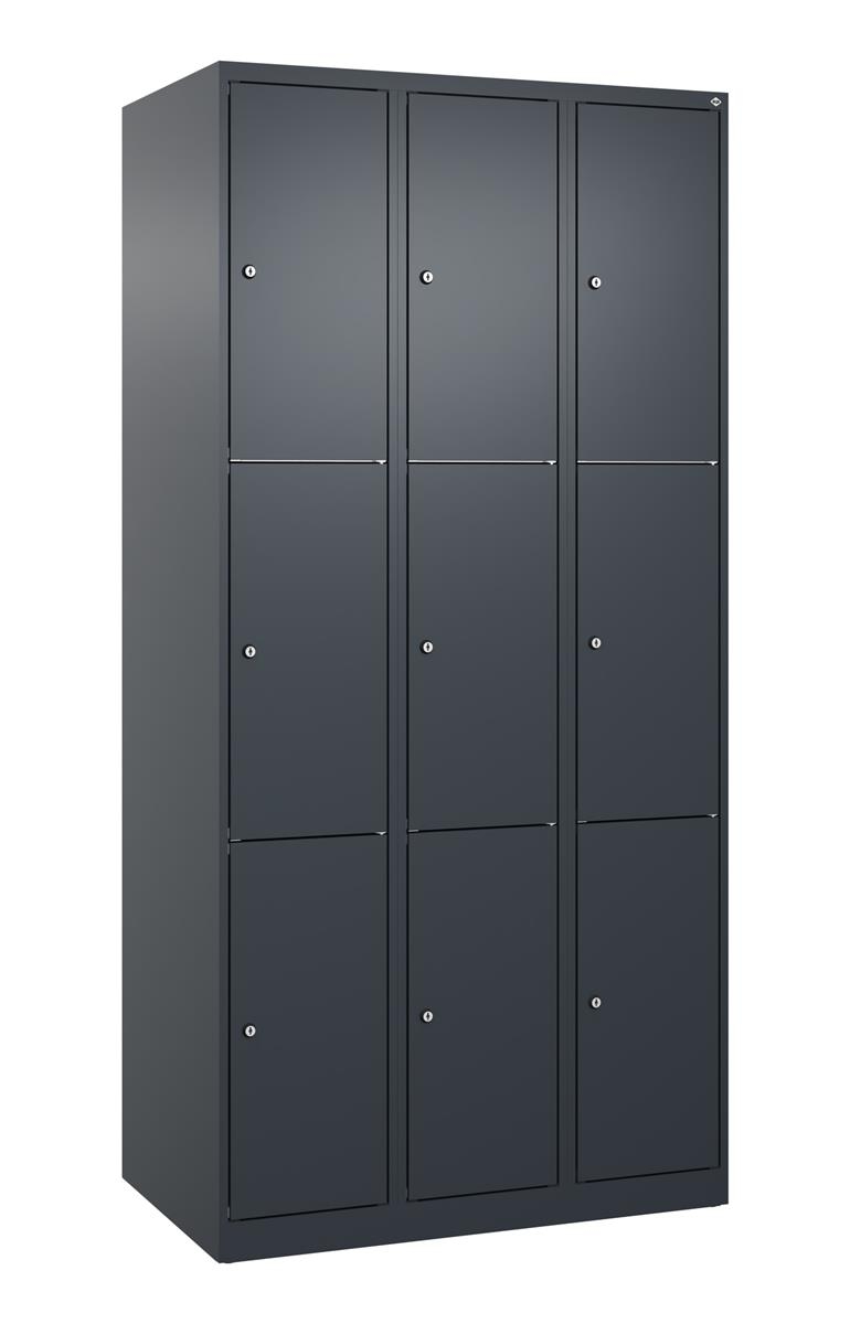 C+P Schließfachschrank Classic PLUS, 3 Abteile, 1850x900x500mm, 7016/7016 Image