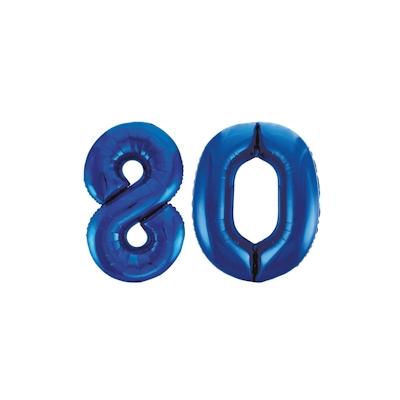 XL Folienballon blau Zahl 80