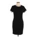 Charlotte Russe Casual Dress - Sheath Crew Neck Short sleeves: Black Color Block Dresses - Women's Size Large