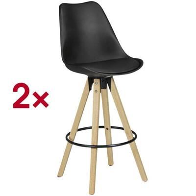Wohnling 2er-Set Barhocker »WL5.046« braun Image