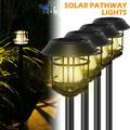 Lochimu4 Pack Solar Street Light Outdoor Solar Garden Light IP44 Waterproof LED Street Light Plastic Bright Solar Landscape Warm Light