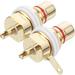 2 Pcs Pure Copper with Step Rca Female Seat Amplifier Welding Adapter Red Color Fashion Design Rca Jacks Rca Converter