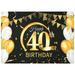 Atopoler Large Happy Birthday Banner Black Gold Birthday Party Background Decoration 80 x 120CM Birthday Banner Sign Poster Anniversary Decoration Supplies for 30th 40th 50th 60th