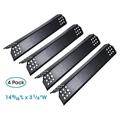 Unicook Porcelain Grill Heat Plate 14.56 L Gas Grill Replacement Parts 4 Pack Grill Heat Shield Tents Grill Burner Cover Flavorizer Bars Flame Tamer for BBQ Gas Grill
