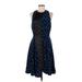 Tanya Taylor Casual Dress - A-Line: Blue Damask Dresses - Women's Size 6