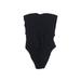 J.Crew One Piece Swimsuit: Black Solid Swimwear - Women's Size 8